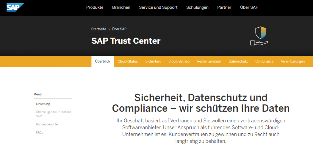 SAP Trust Center