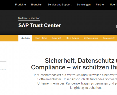 SAP Trust Center