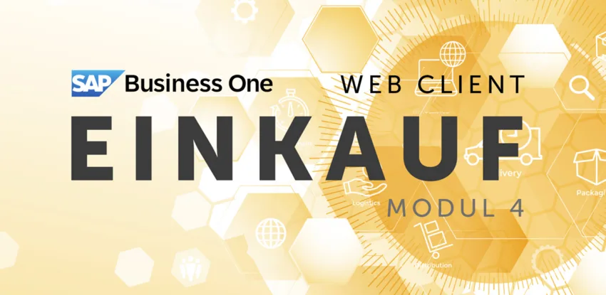 Schriftzug SAP Business One Web Client Einkauf, Modul 4
